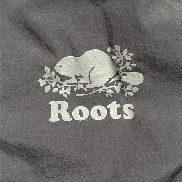 Roots | Black Varsity Jacket With White Striped Collar and Cuff Size Small - Picture 3 of 14